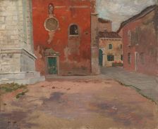 Red Church Wall in Venice, 1894. Creator: Frits Thaulow