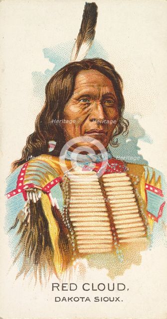Red Cloud, Dakota Sioux, from the American Indian Chiefs series (N2) for Allen & Ginter Ci..., 1888. Creator: Allen & Ginter.