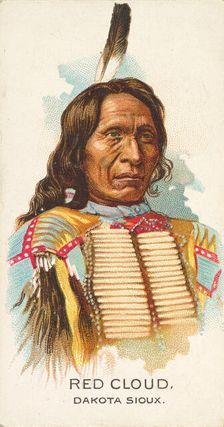 Red Cloud, Dakota Sioux, from the American Indian Chiefs series (N2) for Allen & Ginter Ci..., 1888. Creator: Allen & Ginter