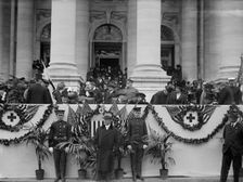 Red Cross, American - Dedication of Building Including: Jusserand; Wilson; Taft; Mrs. Wilson, 1917. Creator: Harris & Ewing