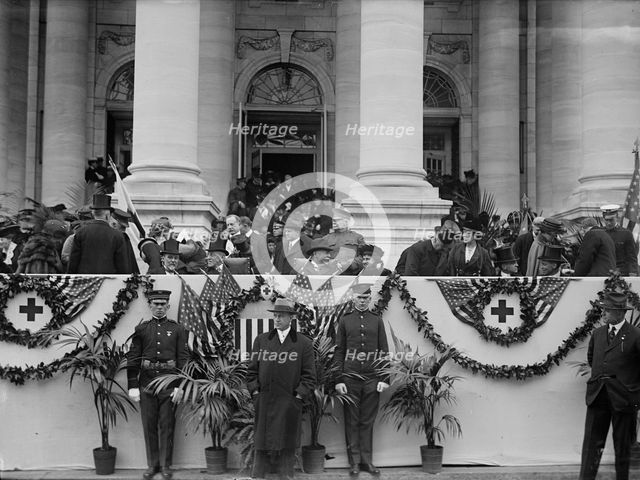 Red Cross, American - Dedication of Building Including: Jusserand; Wilson; Taft; Mrs. Wilson, 1917. Creator: Harris & Ewing.