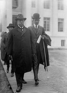 Red Cross, American - William H. Taft And Charles D. Norton Leaving Red Cross Building, 1917. Creator: Harris & Ewing