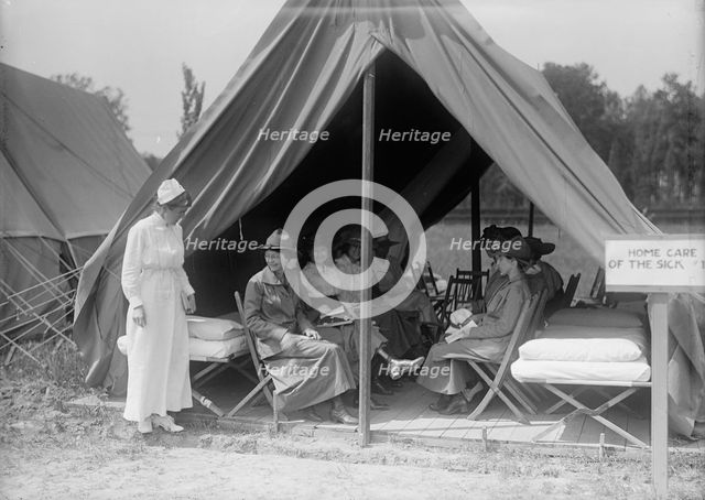 Red Cross, American - Women's National Service School; Red Cross Instructions in Care of Sick, 1916. Creator: Harris & Ewing.
