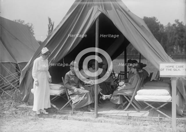 Red Cross, American - Women's National Service School; Red Cross Instructions in Care of Sick, 1916. Creator: Harris & Ewing.