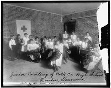 Red Cross: Junior Auxiliary of Polk Co. High School, Benton, Tennessee, between 1910 and 1920. Creator: Harris & Ewing