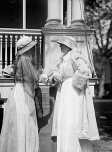 Red Cross Luncheon On General Scott's Lawn - Mrs. E.B. Mclean, Right, 1917. Creator: Harris & Ewing