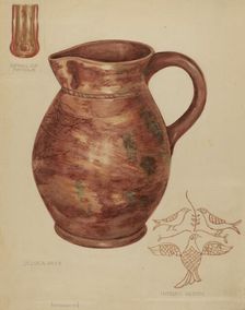 Red Earthenware Pitcher, 1935/1942. Creator: Jessica Price