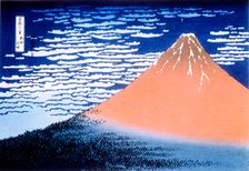 Red Fuji 1823-1831. Artist: Hokusai
