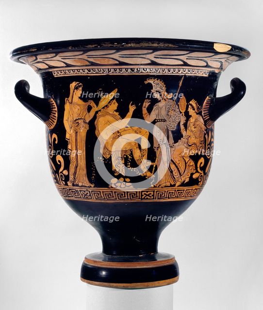 Red-figure Apulian Bell-crater, c 375 BC - 350 BC. Artist: Rehearsal Painter.