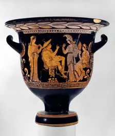 Red-figure Apulian Bell-crater, c 375 BC - 350 BC. Artist: Rehearsal Painter