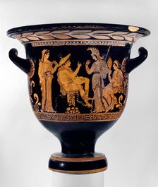 Red-figure Apulian Bell-crater, c 375 BC - 350 BC. Artist: Rehearsal Painter