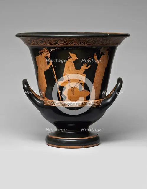 Red-figure krater with Hermes, Dionysus and Nymphs, 460-450 BC. Creator: Master of Villa Julia (active 460 BC-450 BC).