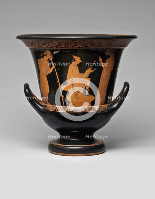 Red-figure krater with Hermes, Dionysus and Nymphs, 460-450 BC. Creator: Master of Villa Julia (active 460 BC-450 BC).