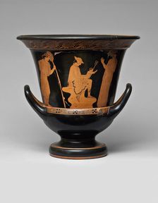 Red-figure krater with Hermes, Dionysus and Nymphs, 460-450 BC. Creator: Master of Villa Julia (active 460 BC-450 BC)