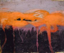 Red Flamingoes, study for book Concealing Coloration in the Animal Kingdom, ca. 1905-1909. Creator: Abbott Handerson Thayer