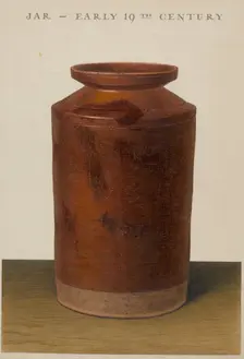 Red Glazed Preserve Jar, c. 1938. Creator: Alfred Parys