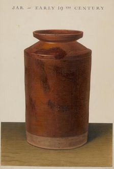 Red Glazed Preserve Jar, c. 1938. Creator: Alfred Parys
