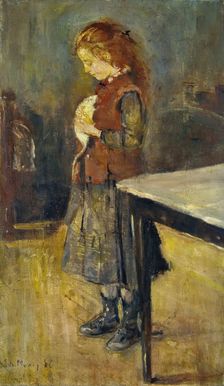 Red-Haired Girl with White Rat, 1886. Creator: Edvard Munch
