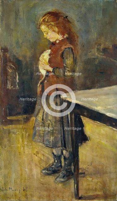 Red-Haired Girl with White Rat, 1886. Creator: Edvard Munch.