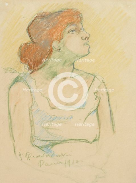 Red Haired Parisian Girl, 1910. Creator: Jalmari Ruokokoski.