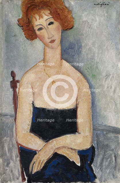 Red-headed Woman wearing a Pendant, 1918.