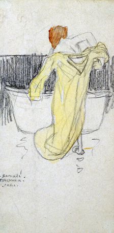 Red-headed Woman ... in the Bathroom c1900-1917. Artist: Raphael Kirchner