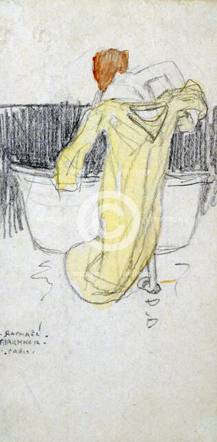 'Red-headed Woman ... in the Bathroom', c1900-1917. Artist: Raphael Kirchner