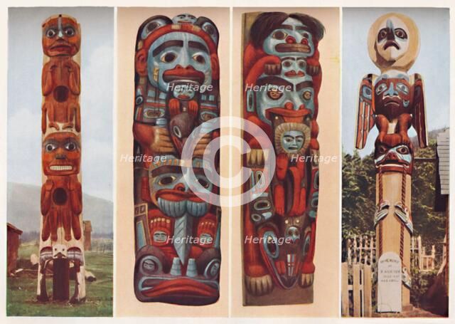 'Red Indian Sagas Told in Carved and Painted Wood', c1935. Artist: Unknown.