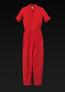 Red jumpsuit designed by Willi Smith, 1969-1987. Creator: Willi Smith