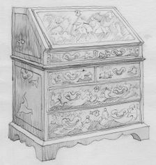 Red lacquer cabinet (1950). Creator: Shirley Markham