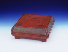 Red lacquer and basketwork box, Late Ming dynasty, China, 1600-1644. Creator: Unknown