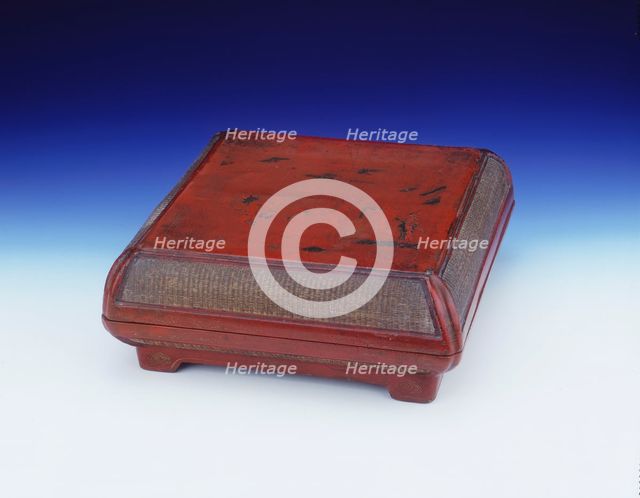 Red lacquer and basketwork box, Late Ming dynasty, China, 1600-1644. Creator: Unknown.