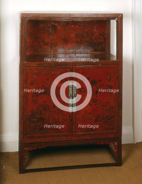 Red lacquer display cabinet, China, 1550-1644. Creator: Unknown.