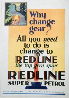 Red Line petrol advert, 1929