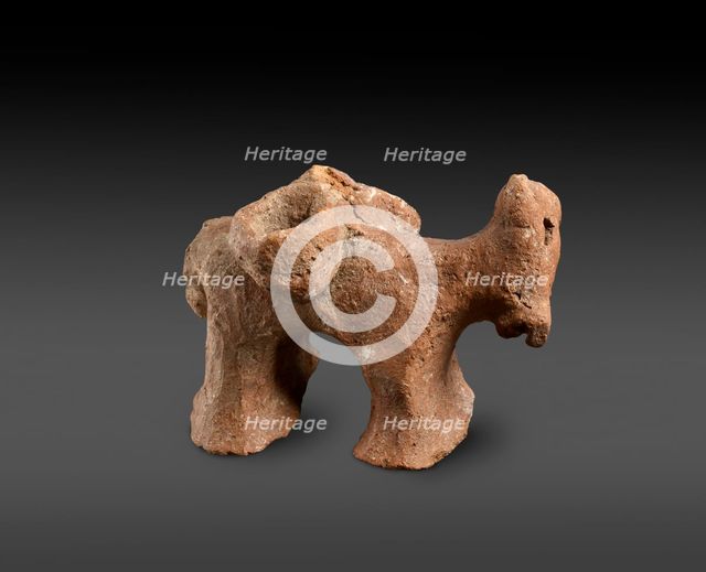 Red Polished / Matt-Polished donkey figurine with panniers, c20th century BC. Artist: Unknown.