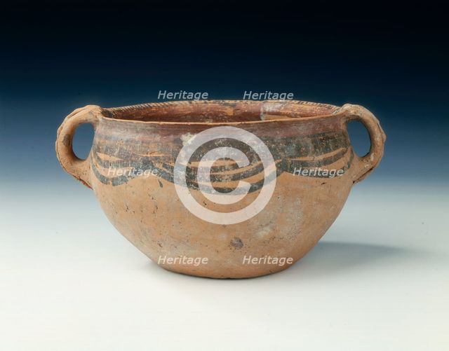 Red pottery jar with painted designs, Neolithic, Ma Chang phase, China, c2500 BC-1700 BC. Creator: Unknown.