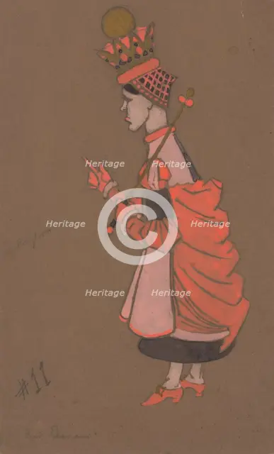 Red Queen (costume design for Alice-in-Wonderland) 1915). Creator: William Penhallow Henderson.