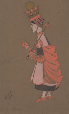 Red Queen (costume design for Alice-in-Wonderland) 1915). Creator: William Penhallow Henderson