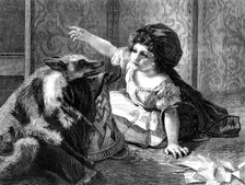 "Red Riding Hood", by Mrs. Anderson, in the exhibition of the Society of British Artists, 1868. Creator: W Thomas