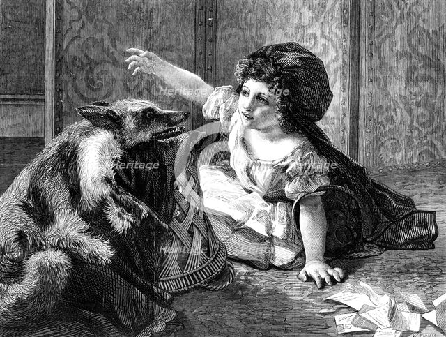 "Red Riding Hood", by Mrs. Anderson, in the exhibition of the Society of British Artists, 1868. Creator: W Thomas.