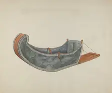 Red River Dog Sled, c. 1938. Creator: Wilbur M Rice