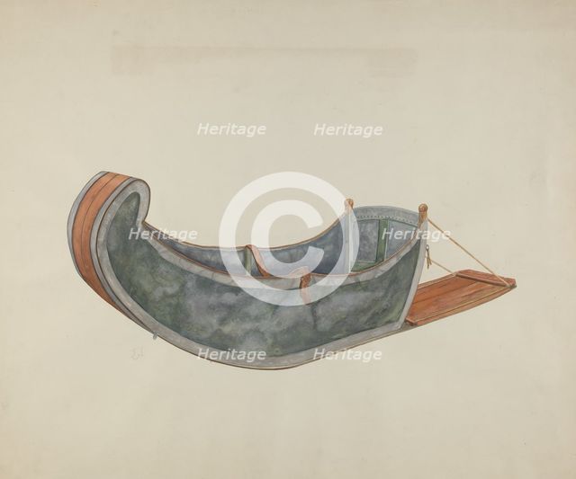 Red River Dog Sled, c. 1938. Creator: Wilbur M Rice.