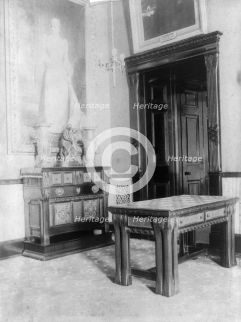 Red Room of the White House corner, between 1889 and 1906. Creator: Frances Benjamin Johnston.