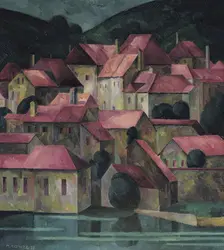 Red roofs, 1927. Creator: Maximilian Reinitz