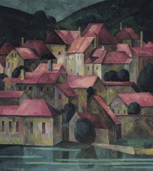 Red roofs, 1927. Creator: Maximilian Reinitz