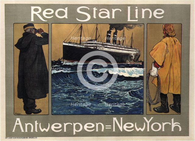 Red Star Line, 1908. Artist: Cassiers, Henri (1858-1944)