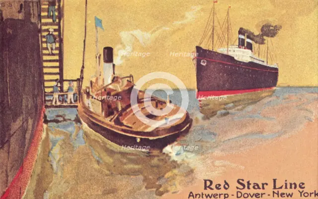 Red Star Line passenger ship and tender, c1900. Creator: Unknown.