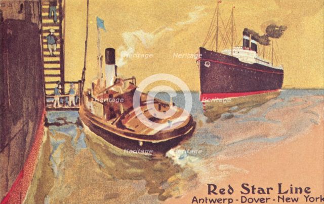 Red Star Line passenger ship and tender, c1900. Creator: Unknown.