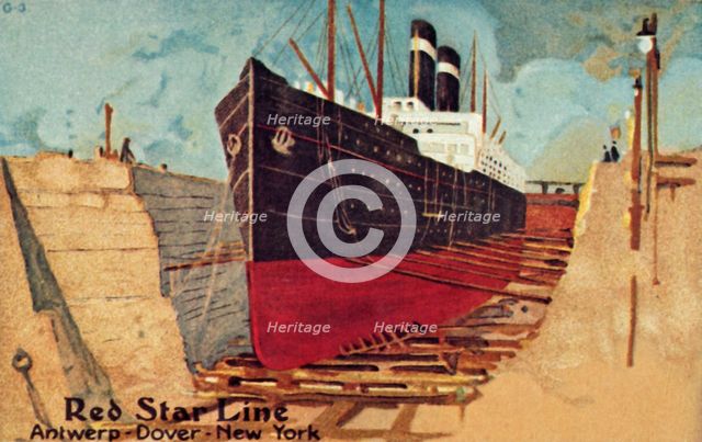 Red Star liner in dry dock for repair, c1905. Creator: Unknown.
