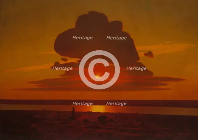 Red Sunset on the Dnieper, 1905-8. Creator: Arkhip Ivanovich Kuindzhi.